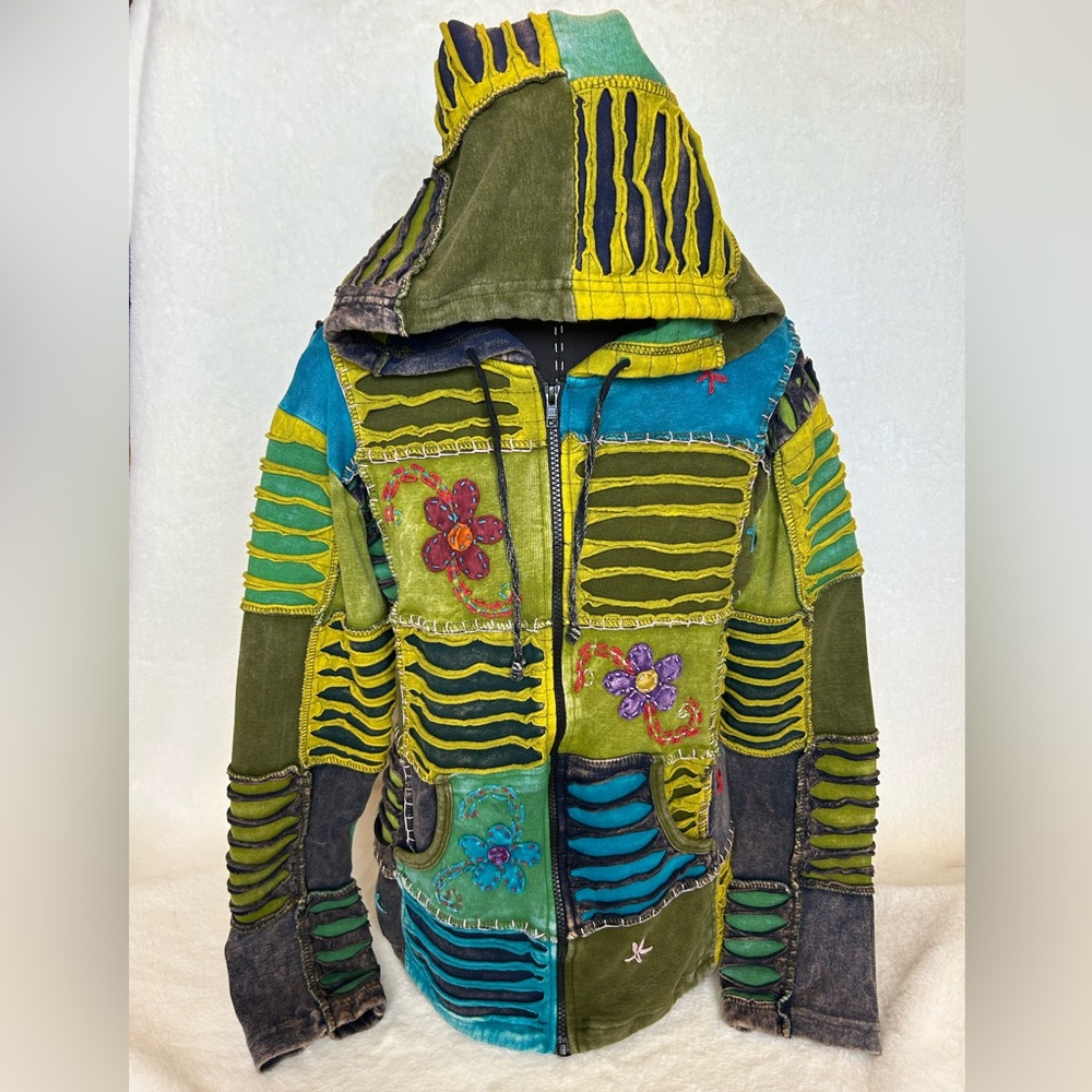 Rhea Pixie Elf Bold Patchwork Boho Hippie Gypsy F… - image 1